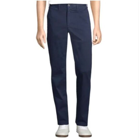 Lands' End Tailored Fit Men's Chino Pants Navy Size 42 - Picture 1 of 10